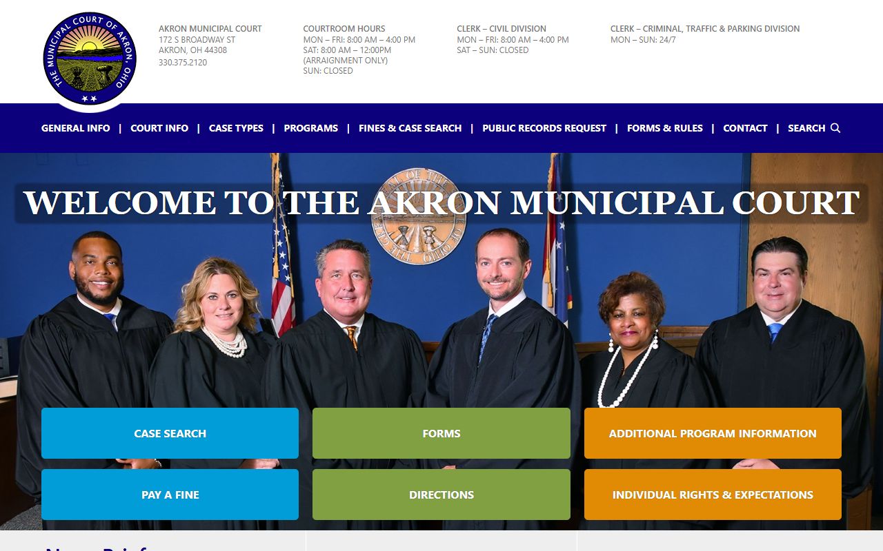 Akron criminal records municipal court website