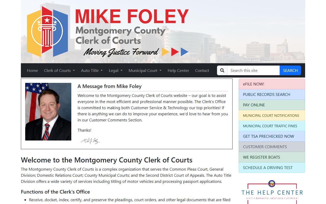 Dayton criminal records Montgomery County clerk portal