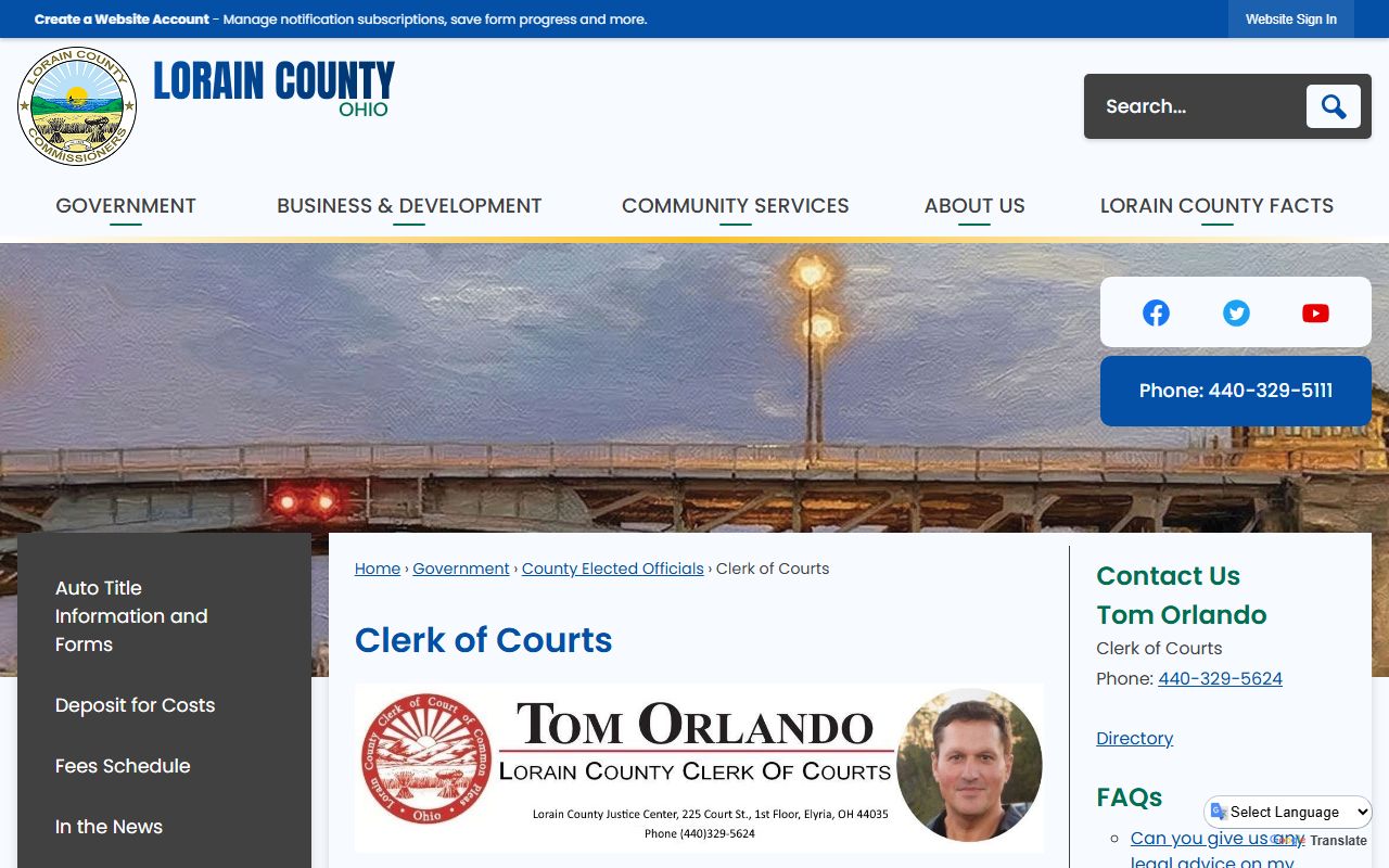 Lorain criminal records county clerk search portal
