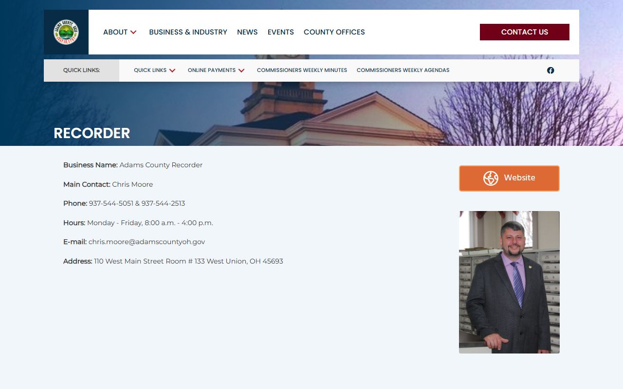 Adams County Recorder office for criminal records related documents