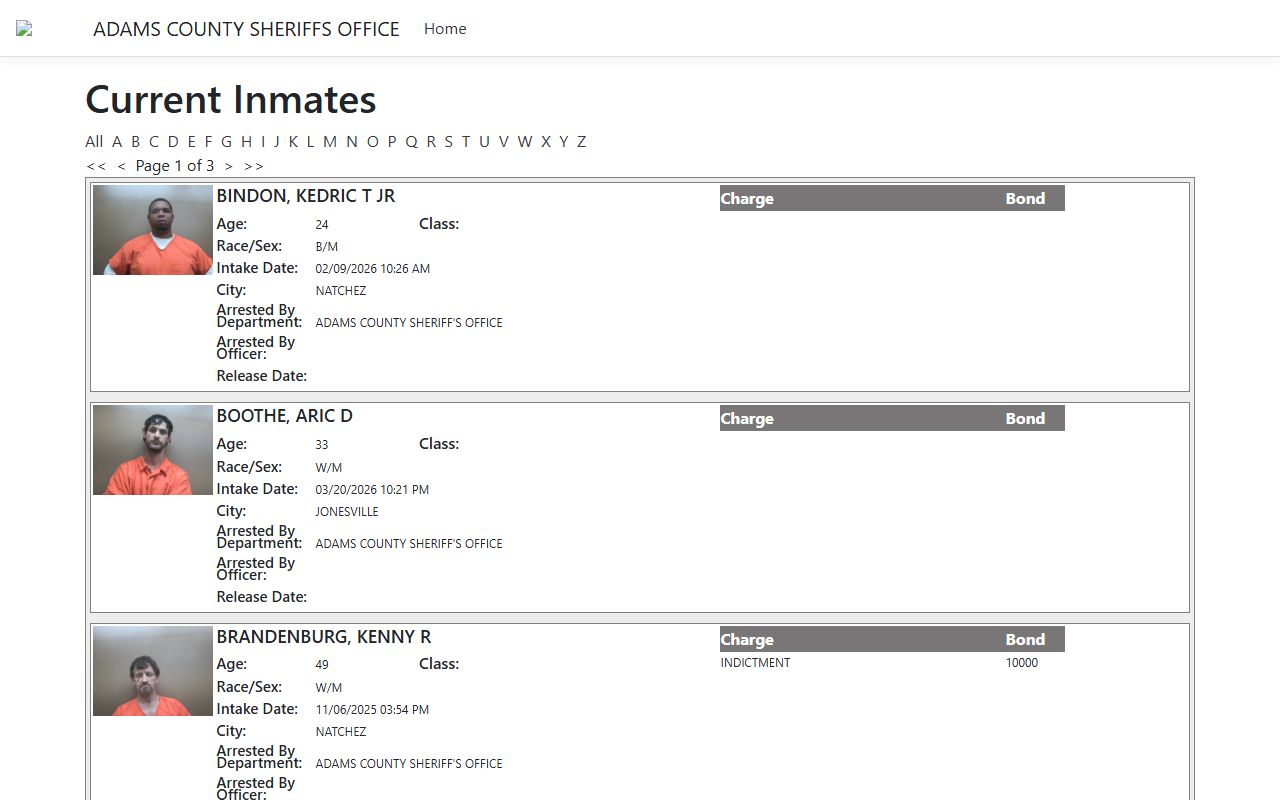 Adams County Sheriff criminal records jail search