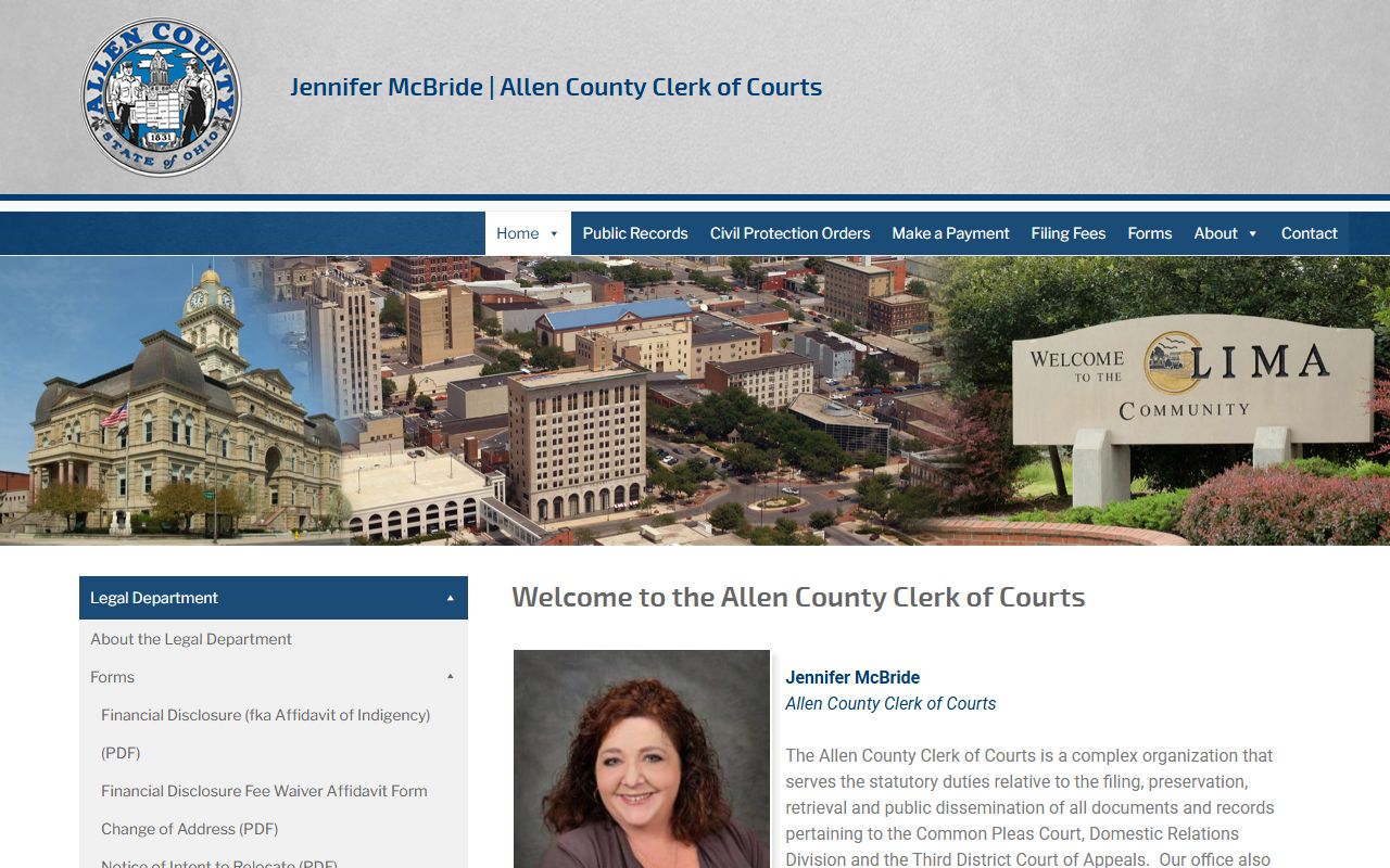 Allen County Clerk of Courts criminal records search portal