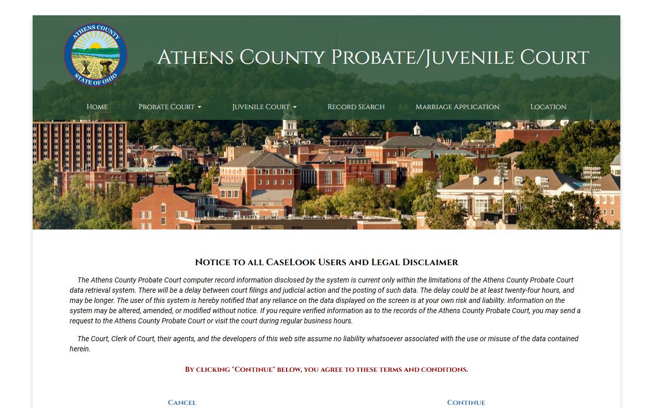 Athens County Probate Court criminal records related search