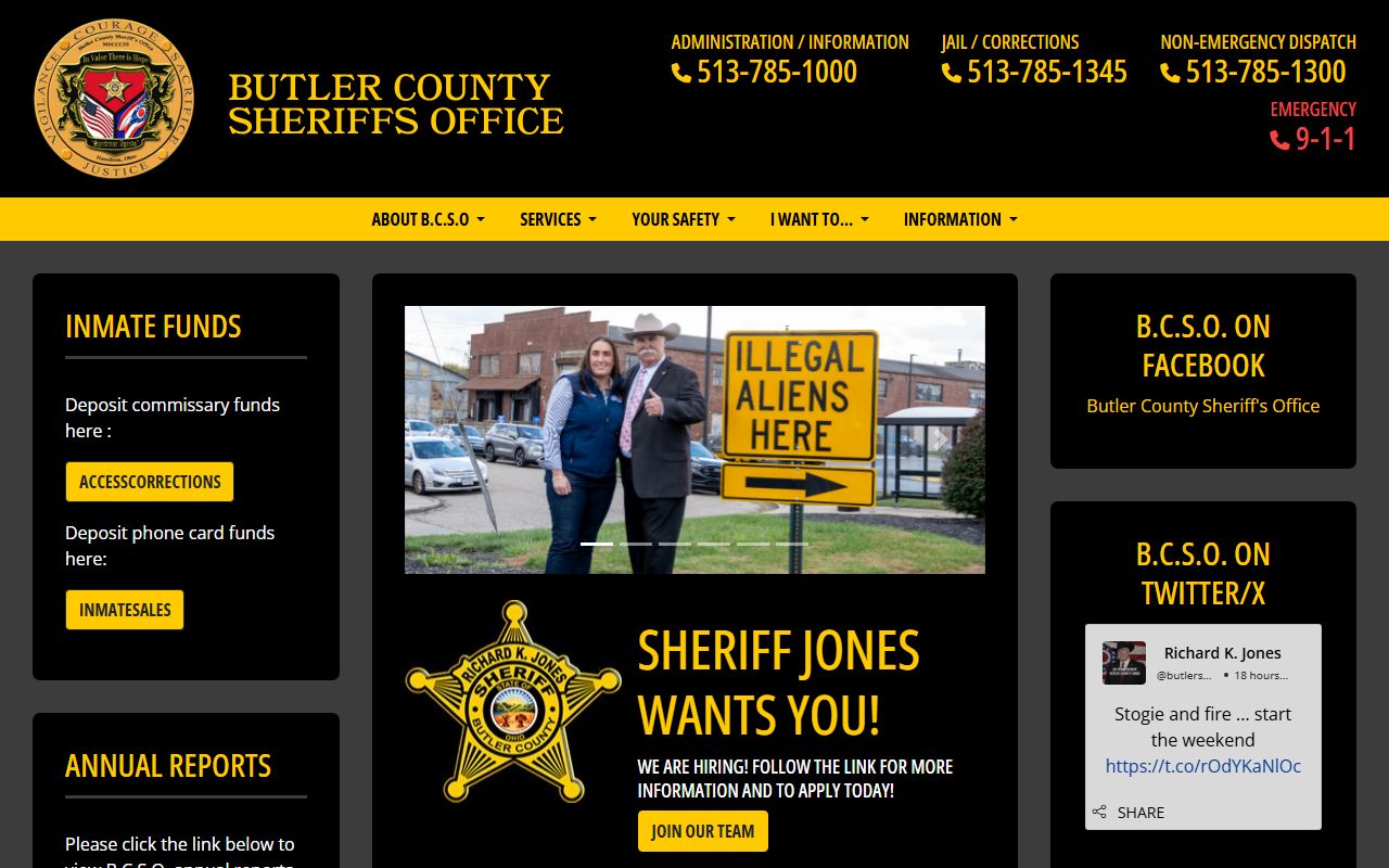 Butler County Sheriff criminal records and arrest search
