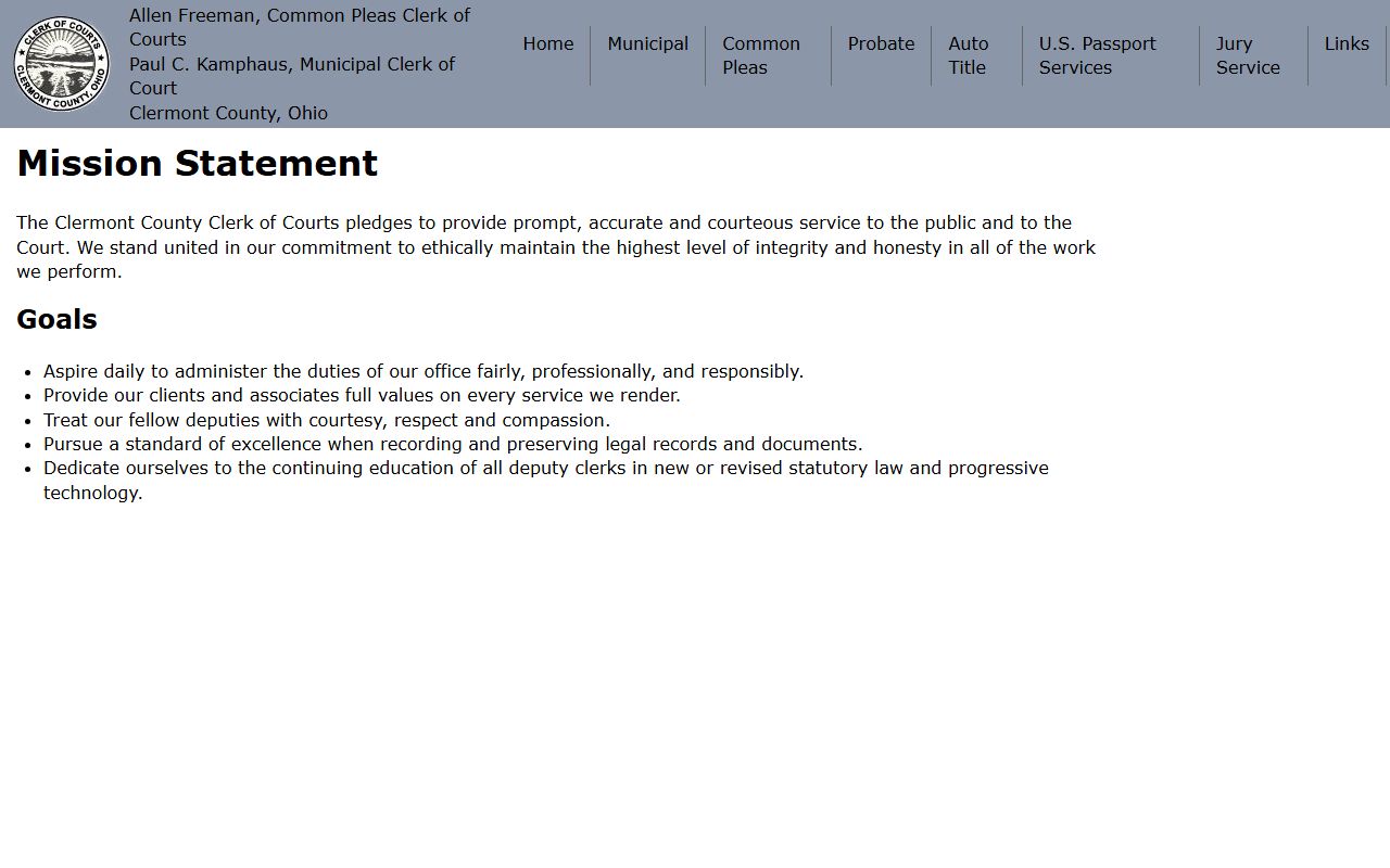 Clermont County Clerk of Courts criminal records case access