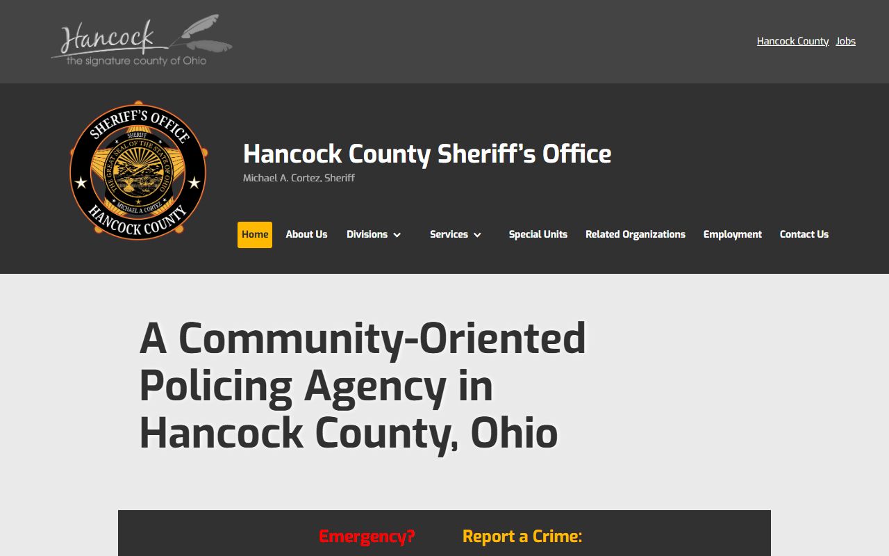 Hancock County criminal records sheriff search