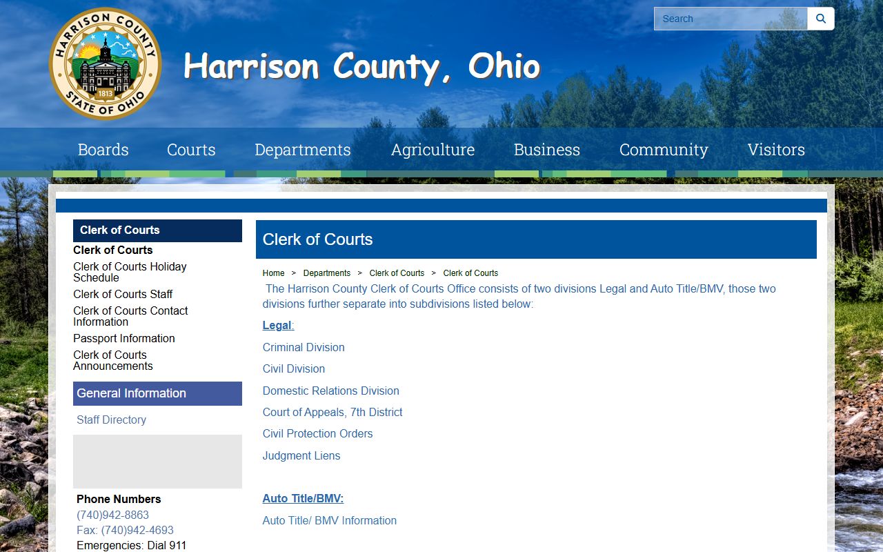 Harrison County criminal records clerk of courts
