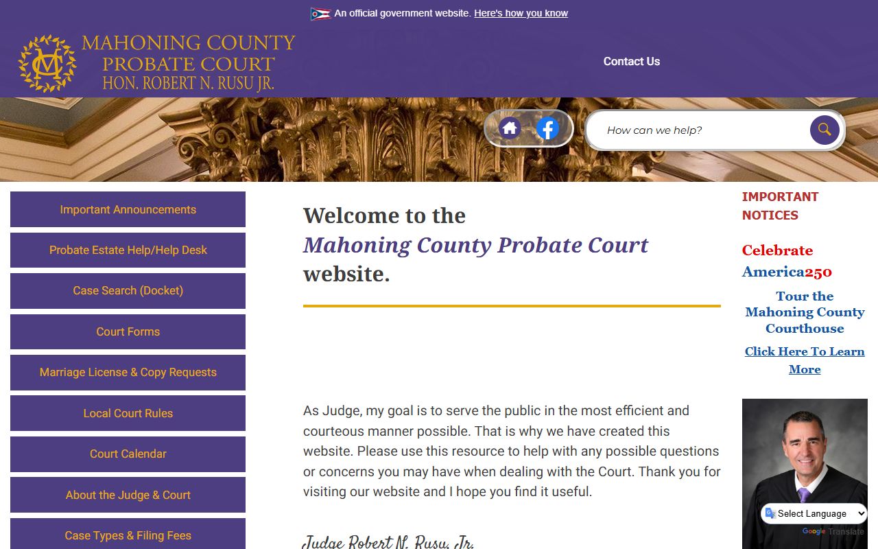 Mahoning County criminal records probate court