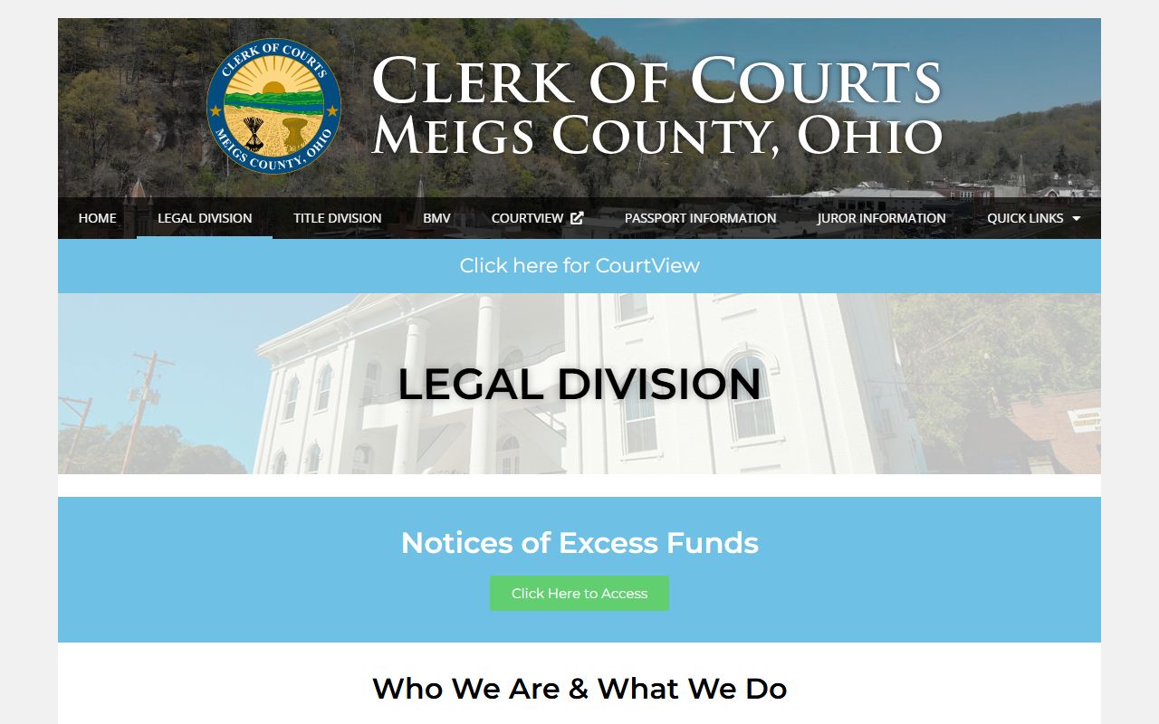 Meigs County criminal records Clerk of Courts