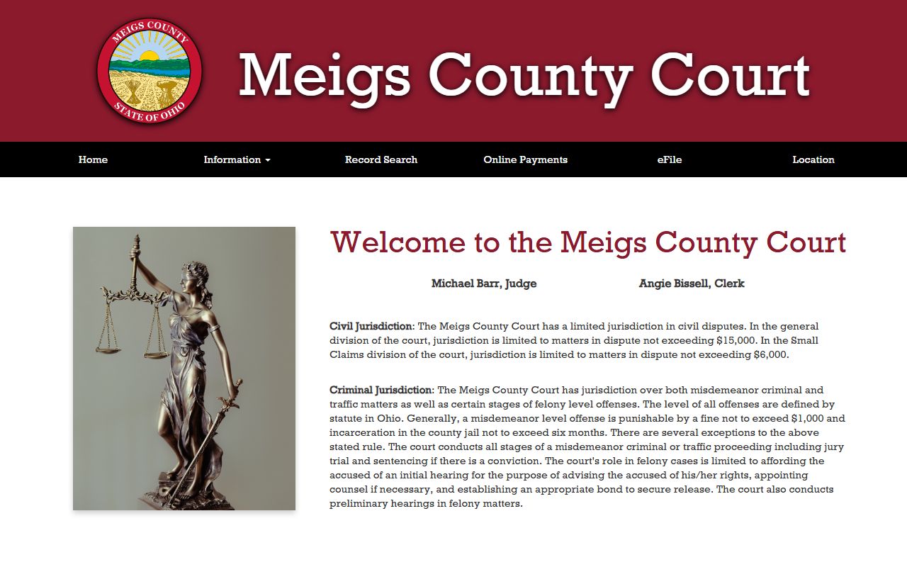 Meigs County criminal records County Court search