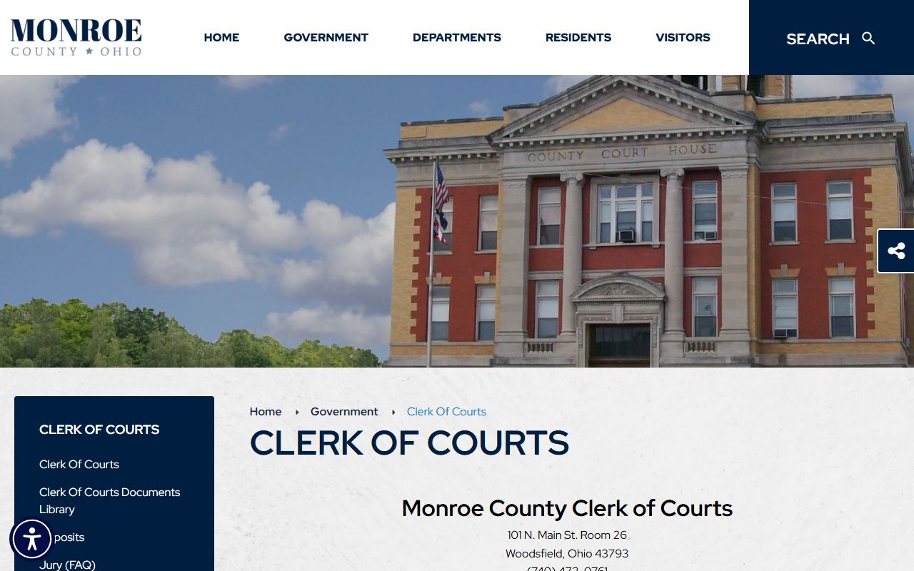 Monroe County criminal records Clerk of Courts