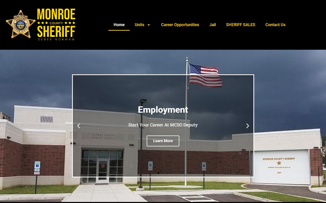 Monroe County criminal records Sheriff website