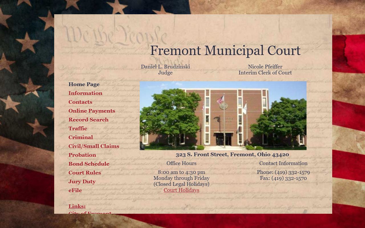 Sandusky County Fremont Municipal Court criminal records