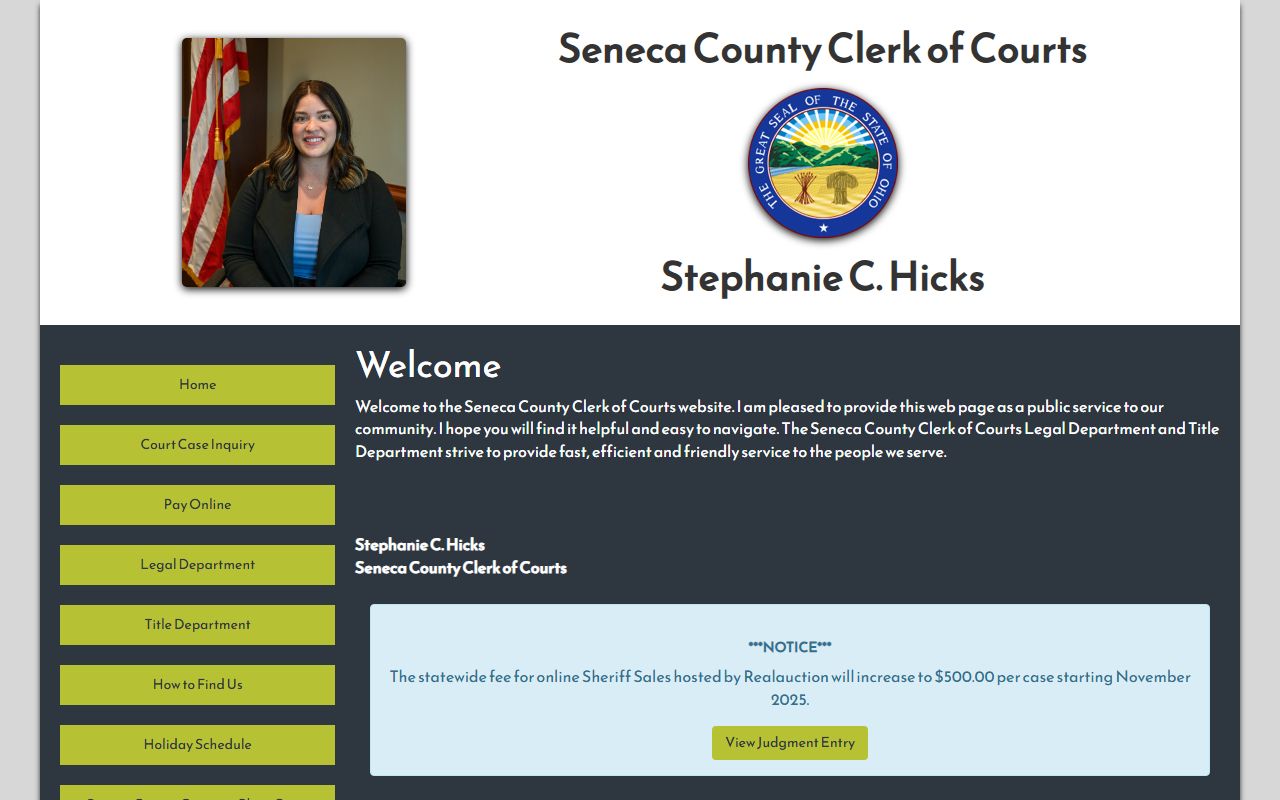 Seneca County criminal records clerk of courts