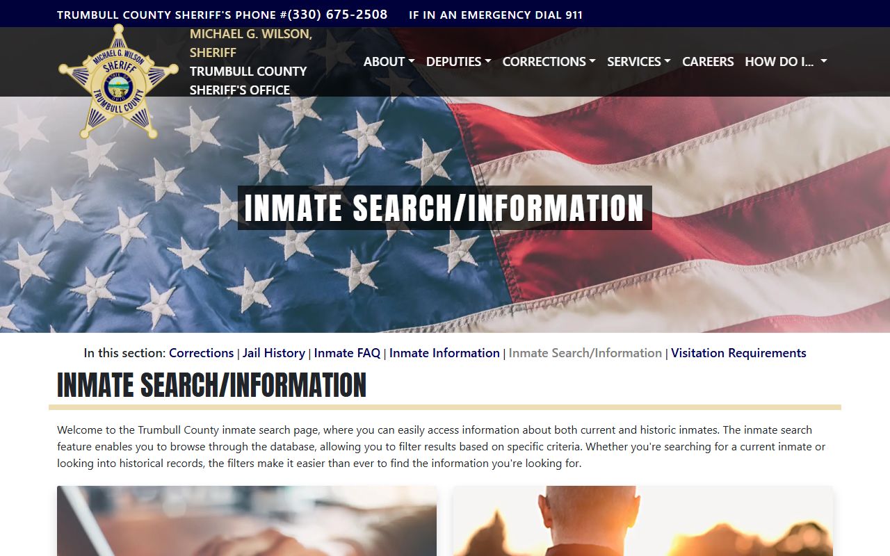 Trumbull County criminal records inmate search
