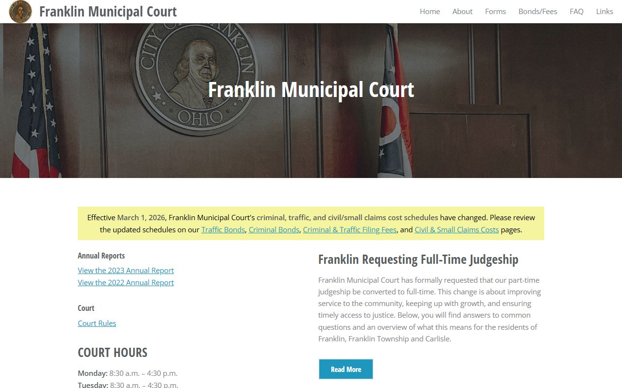 Warren County Franklin Municipal Court criminal records