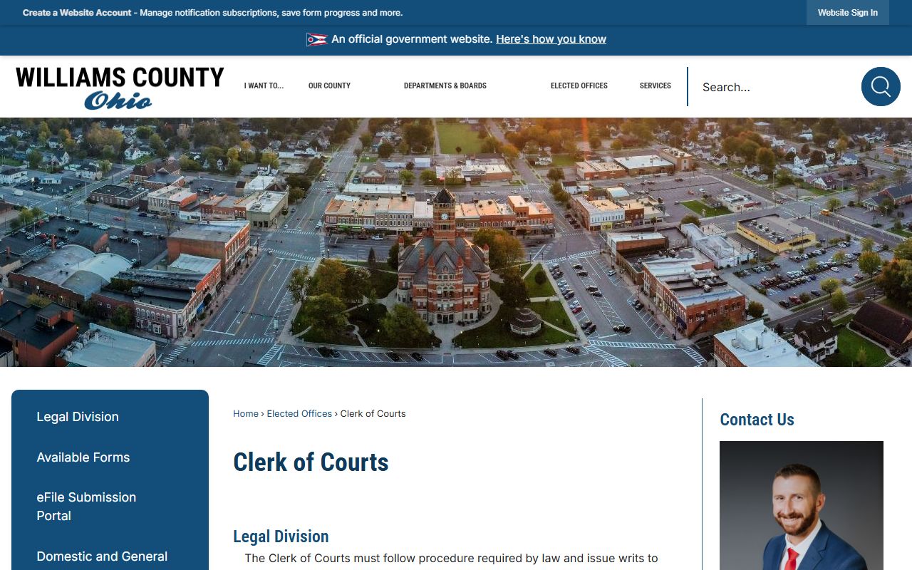 Williams County criminal records clerk of courts