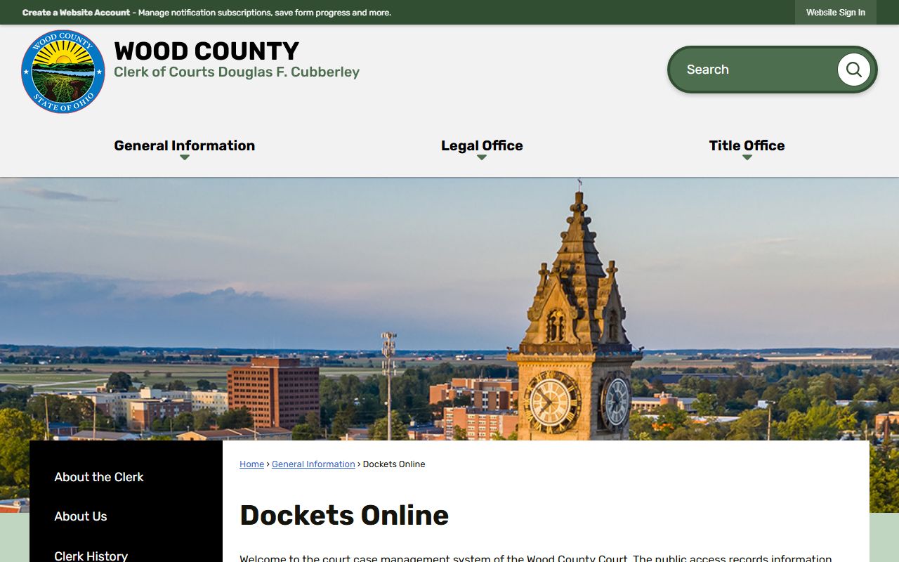 Wood County criminal records dockets online