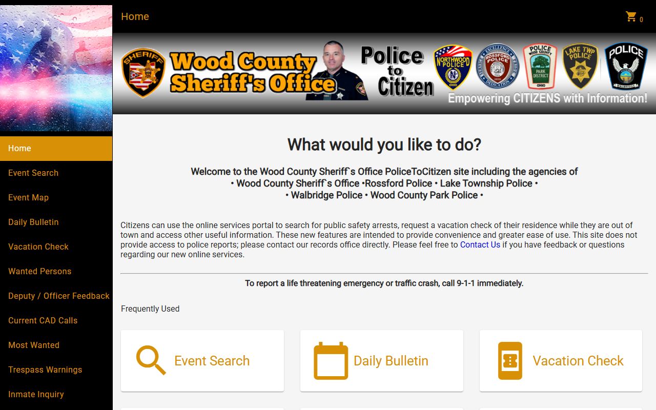Wood County criminal records P2C portal