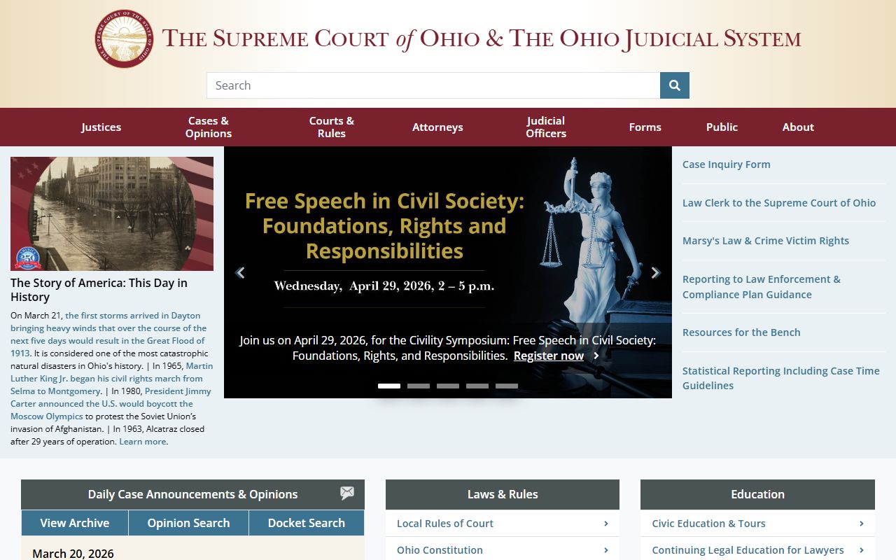 Ohio Supreme Court criminal records access